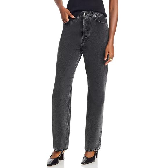 Veronica Beard Daniela High Rise Straight Leg Jeans in Stoned Wash Onyx Size 28 - Picture 1 of 8